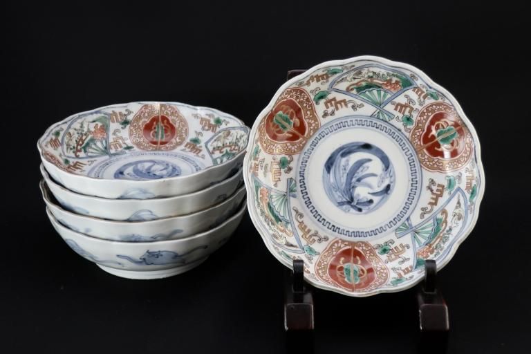 Τ̷ʸʤޤ / Imari Polychrome 'Namasu' Bowls  set of 5