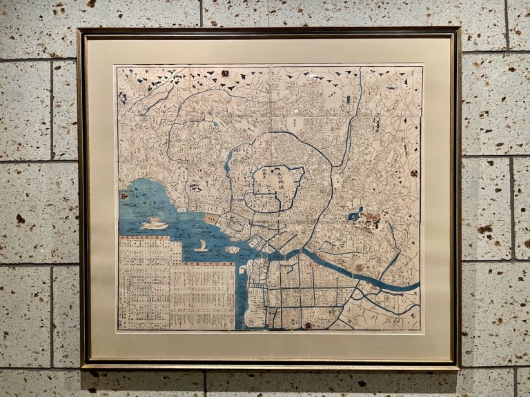 江戸地図額 / Edo Map frame (Wood block print)