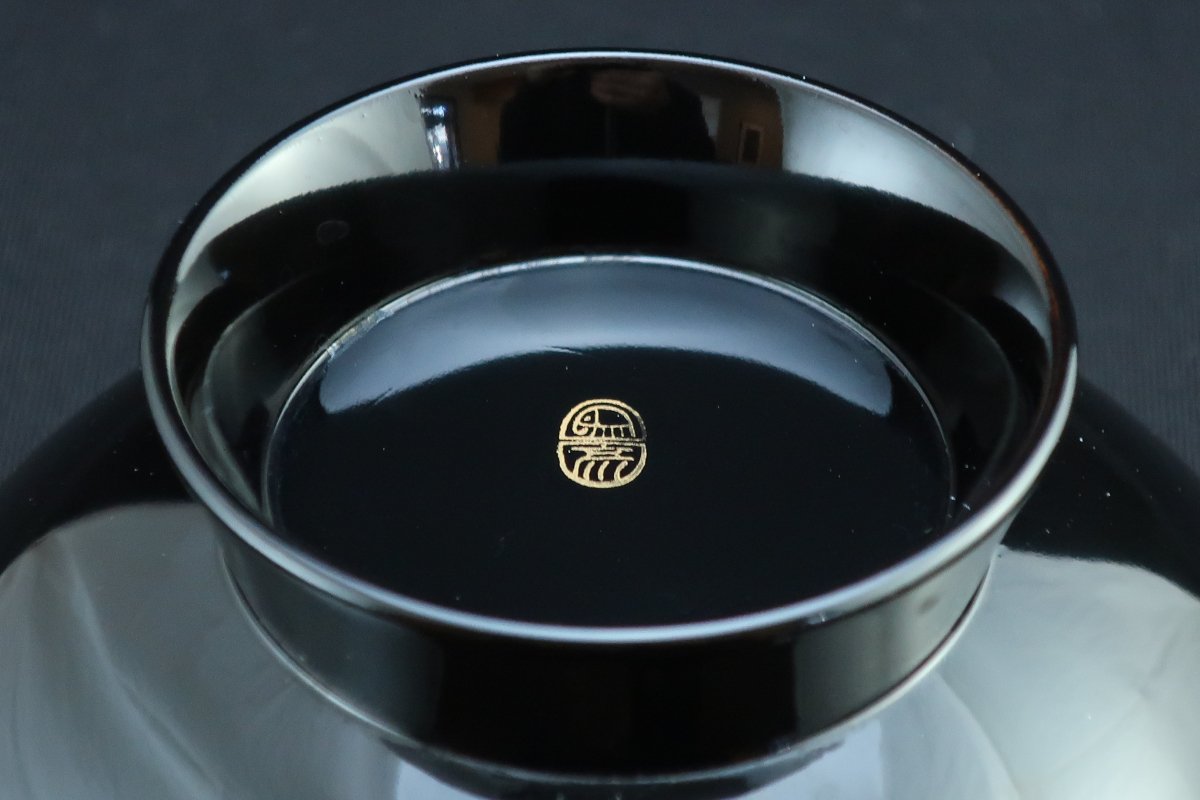 京都象彦 稲穂蒔絵椀 五客組 / Kyoto 'Zohiko' Black-lacquered Soup Bowls with Lids set of  5 - OKURA ORIENTAL ART / 大蔵オリエンタルアート