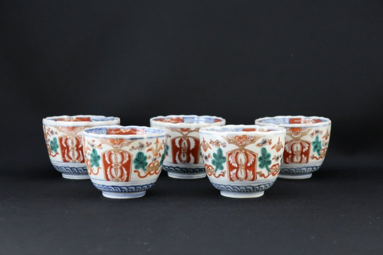 Τʸա޵ / Imari Polychrome 'Mukoduke' Cups  set of 5