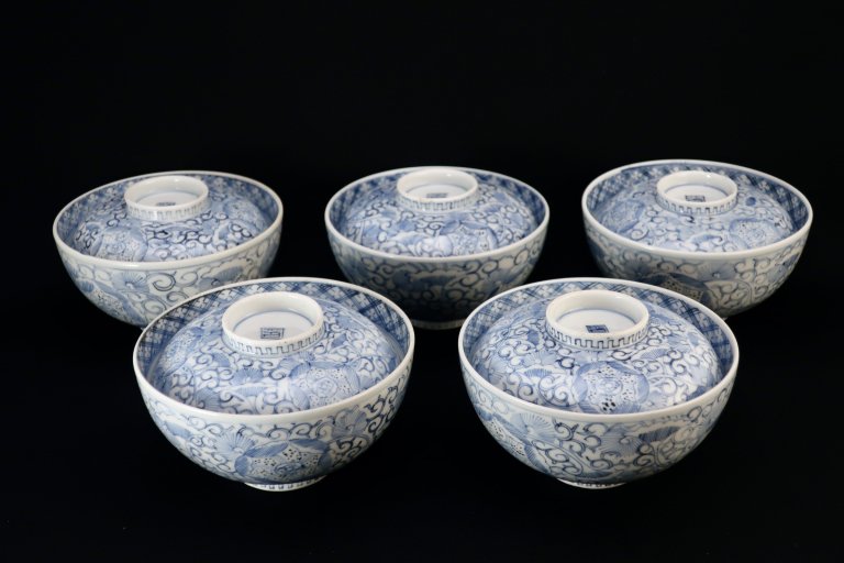 Τճҡ޵ / Imari Blue & White Bowls with Lids  set o 5