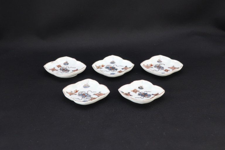 伊万里菱形吉祥尽豆皿　五枚組 / Imari Small Diamond-shaped Plates  set of ５