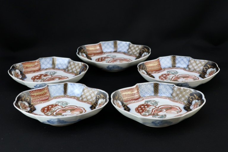 Τιʸɩ / Imari Daimond-shaped Polychrome Plates  set of 5