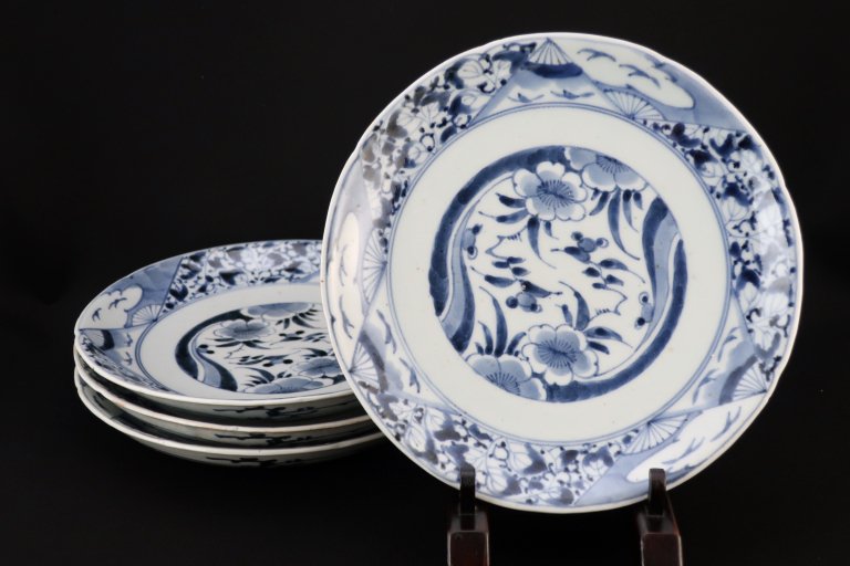 Τ̺ʸ / Imari Blue & White Plates with the picture of Cherry Blossoms set of 4