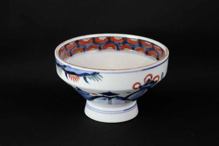 伊万里色絵亀甲文小盃洗 / Imari Small Polychrome 'Haisen' Sake cup Washing Bowl