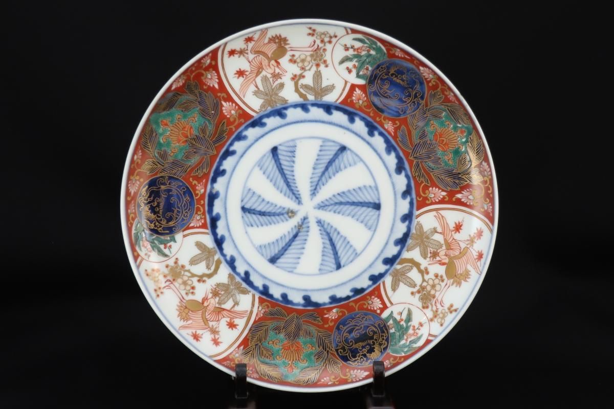 伊万里色絵龍赤丸文六寸皿 五枚組 / Imari Polychrome Plates