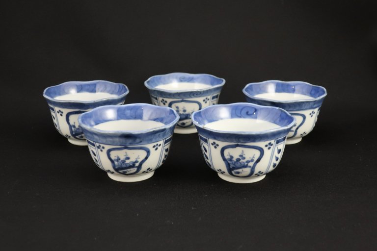 Τ볨ʸա޵ / Imari Small Blue & White 'Mukoduke' Cups  set of 5