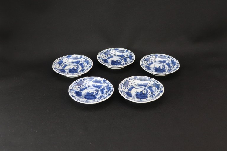 ΤּʸƦ / Imari Small Bleu & White Plates  set of 5