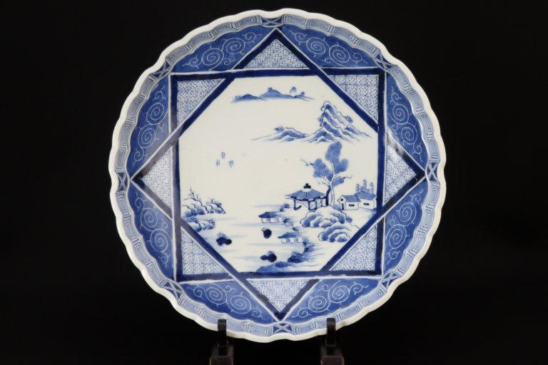 Τջʸ绮 / Imari Large Blue & White Plate with the Scenery