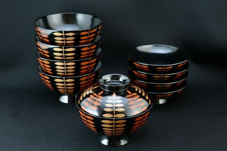未使用 吉野椀 3客 雑煮椀 木製漆器 吉野吸椀 吉野絵煮物椀 希少