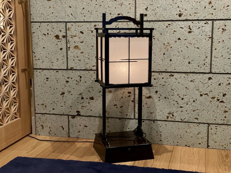 黒塗角行灯 / Black-lacquered 'Andon' Paper Lamp
