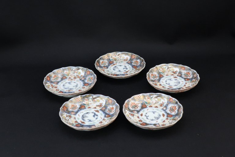 ΤȾʸ / Imari Polychrome Small Plates with the picture of Quails  set of 5