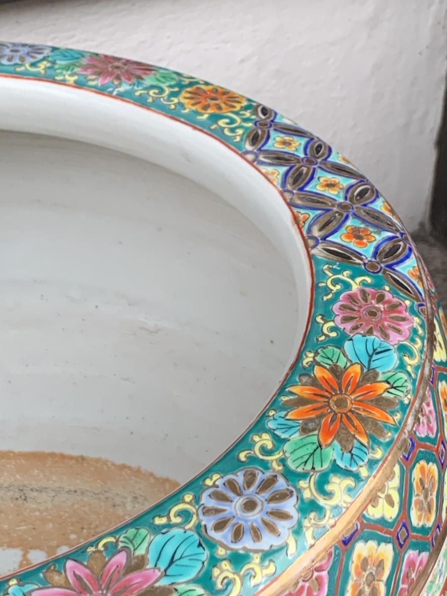 ☆アンティーク☆十錦手火鉢☆大正☆装飾が立体感☆希少☆昭和レトロ☆大正ロマン☆ ☆アンティーク☆十錦手火鉢☆大正☆装飾が立体感☆希少☆昭和レトロ