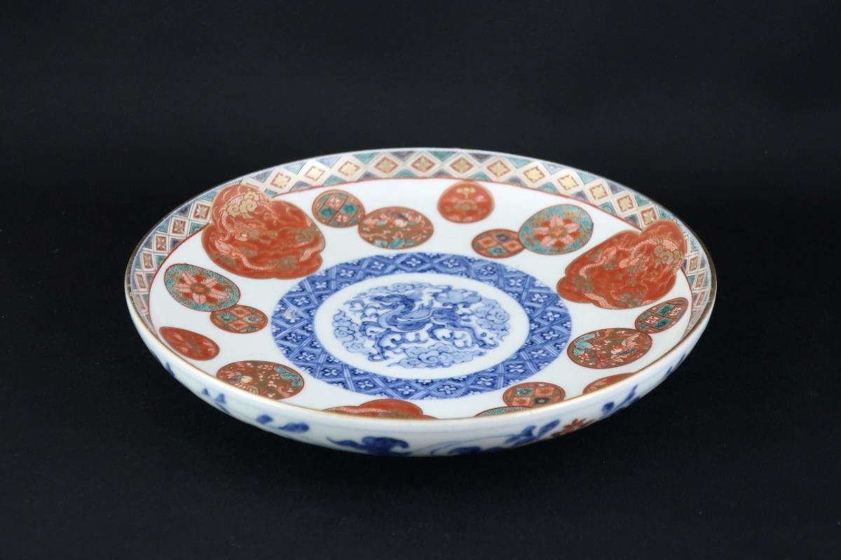 最新最全のをすべて 五枚組 伊万里色絵龍赤丸文六寸皿 / Plates Polychrome Imari 工芸品