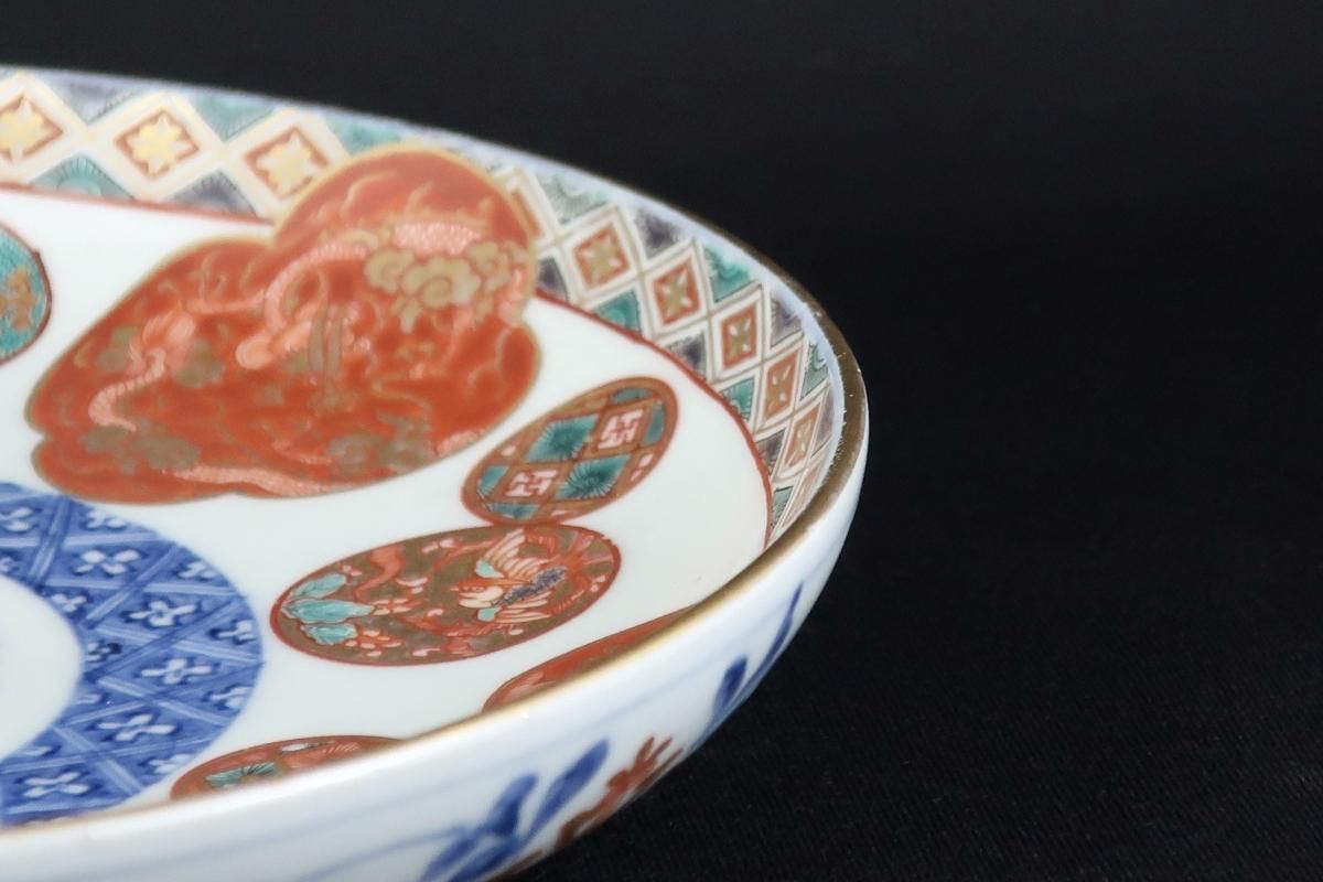 伊万里色絵龍赤丸文六寸皿 五枚組 / Imari Polychrome Plates