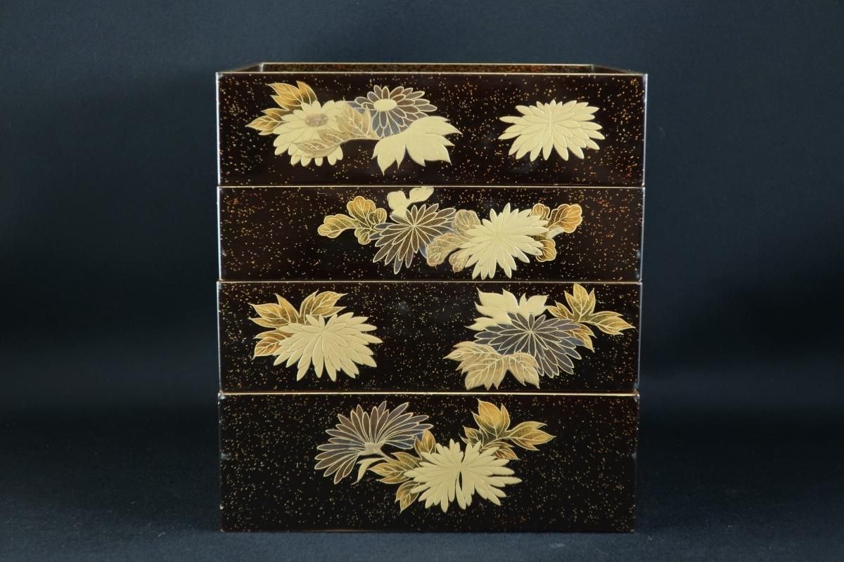 MA193 輪島塗 蔦金蒔絵 梨地 黒塗椀 二客 木製漆器 / 伝統工芸品