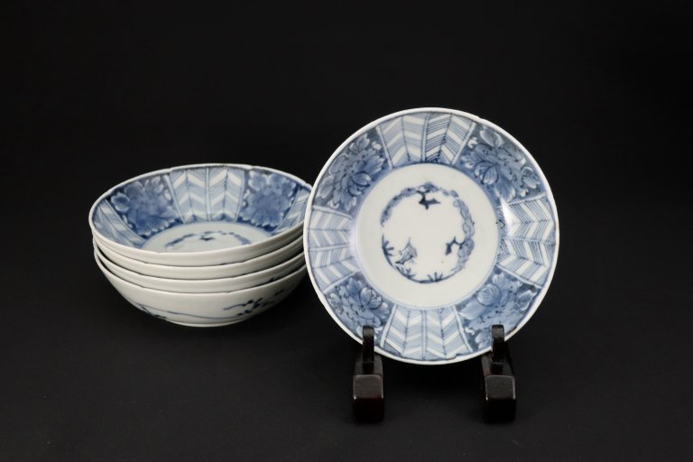 Τ𱩺ðʸʤޤ / Imari Small Blue & White 'Namasu' Bowls set of 5