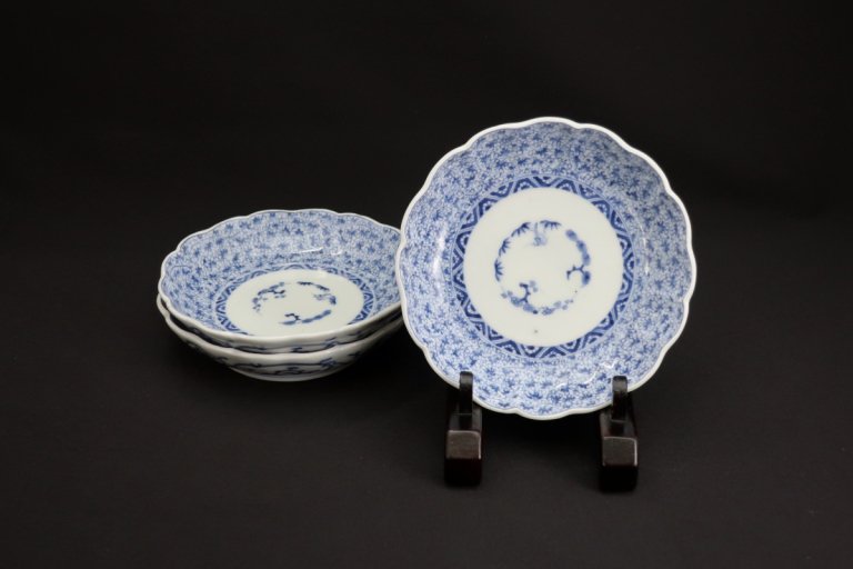 Τʸʤޤ / Imari Small Blue & White 'Namasu' Bowls set of 3