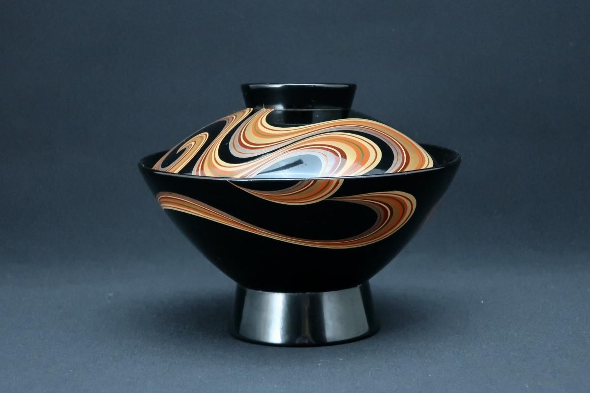 平安堂造光琳水蒔絵吸物椀 五客組 / Kyoto Heiando Black