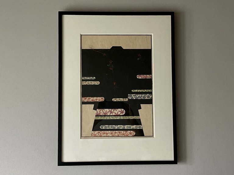 ǲۡͧ ʹαµ/ Frame of Wood block Print of 'Kyoto Yuzen' Kimono