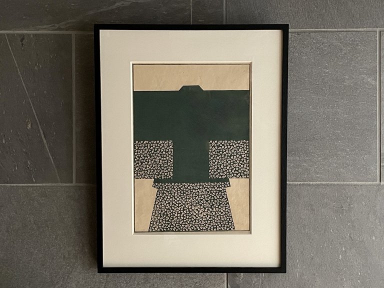 ǲۡͧ ʺ/ Frame of Wood block Print of 'Kyoto Yuzen' Kimono