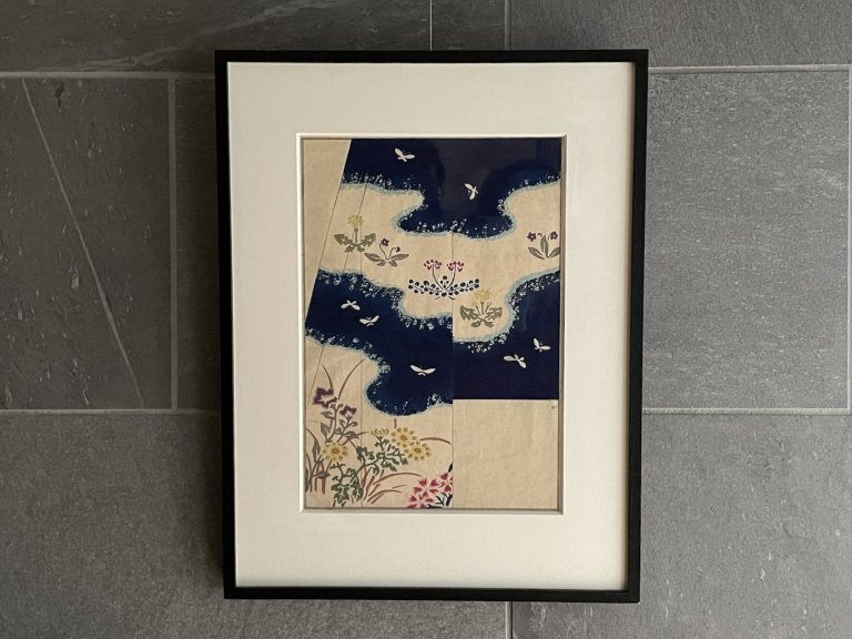 ǲۡͧ / Frame of Wood block Print of 'Kyoto Yuzen' Kimono