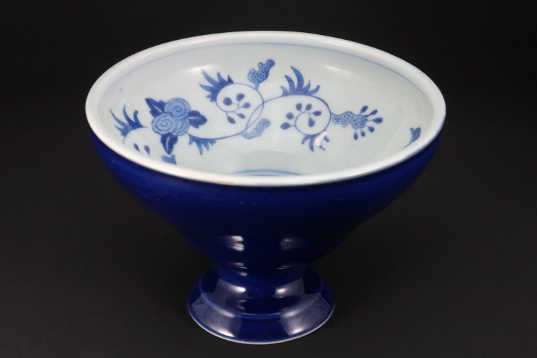 Τ˱ʸ / Imari lapis lazuli Glazed 'Haisen' Sake cup Washing Bowl