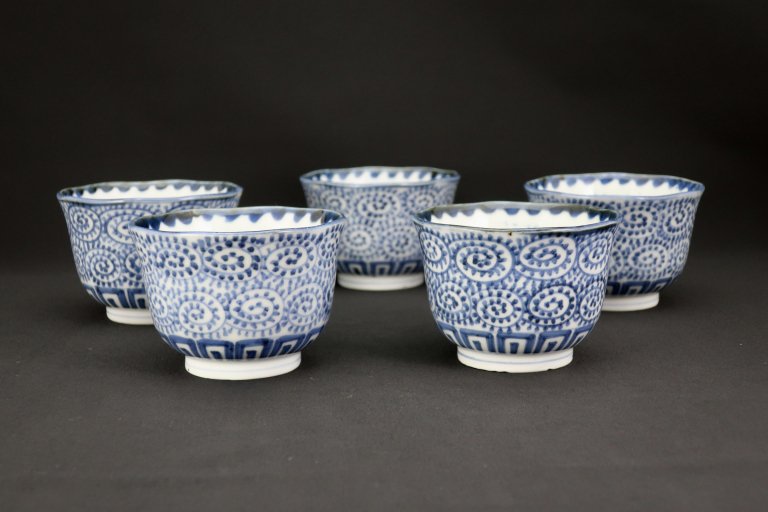 Τʸա޵ / Imari Blue & White 'Mukoduke' Cups with the pattern of 