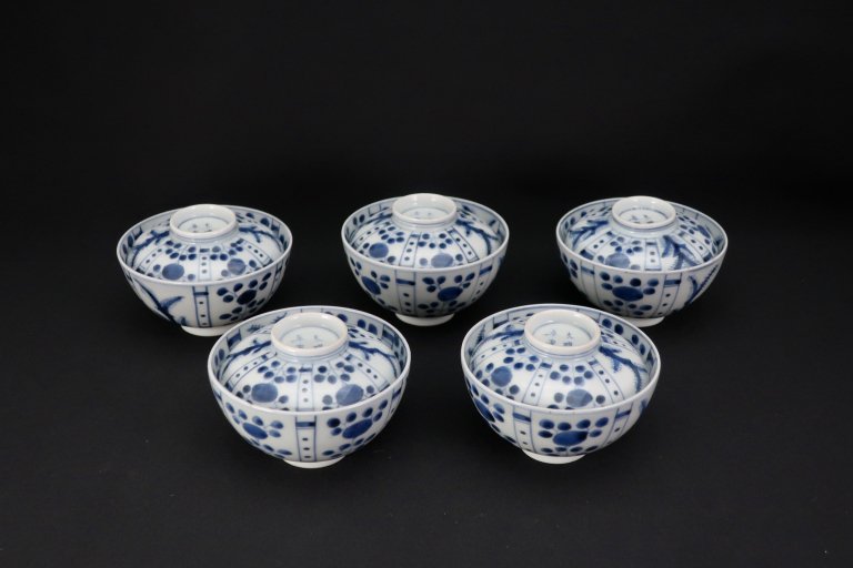 Τּ곸ҡ޵ / Imari Blue & White Bowls with Lids  set of 5