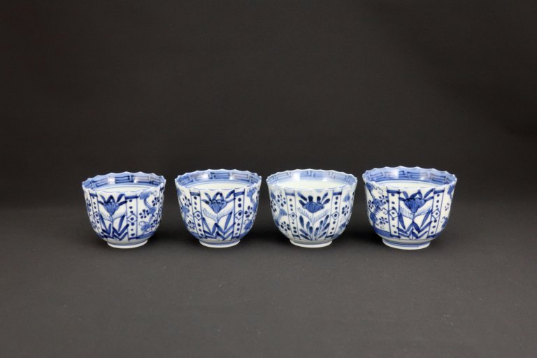 Τּ꾮ա͵ȡ⣲ҹҥ / Imari Small Blue & White 'Mukoduke' Cups  set of 5