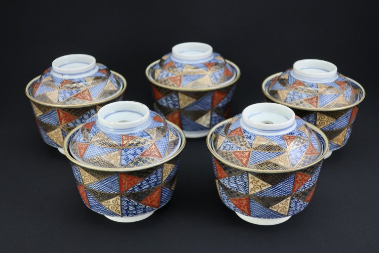Τʸҡ޵ / Imari Polychrome Bowls with Lids  set of 5
