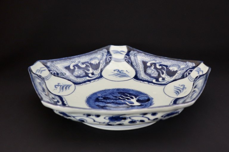 Τζɻýʸ޳绮 / Imari Large Pentagonal Blue & White Plate with the picture of Gourds