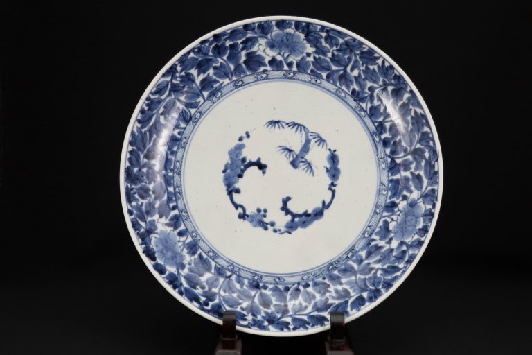 Τղðʸܻ / Imari Large Blue & White Plate woth the pattern of 'Botankarakusa'