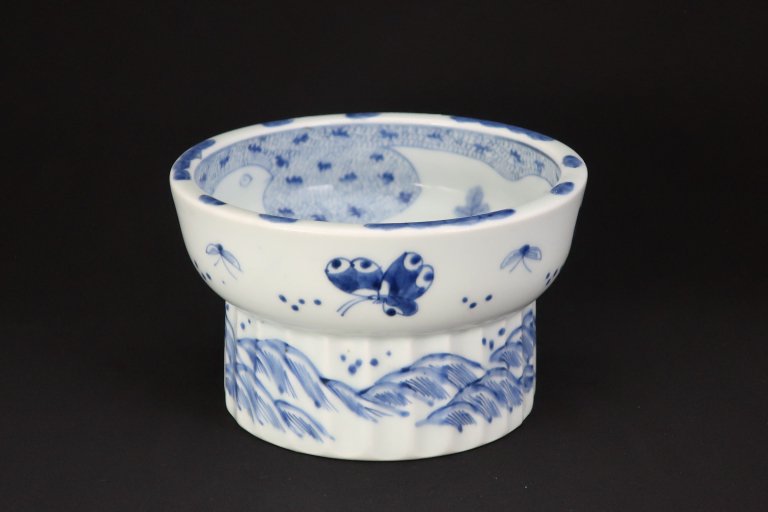 ΤʸĻʸ / Imari Blue & White 'Haisen' Sake cup Washing Bowl