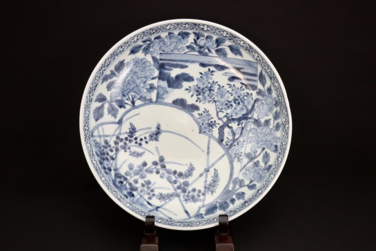 Τʸܻ / Imari Large Blue & White Plate with the Flowers