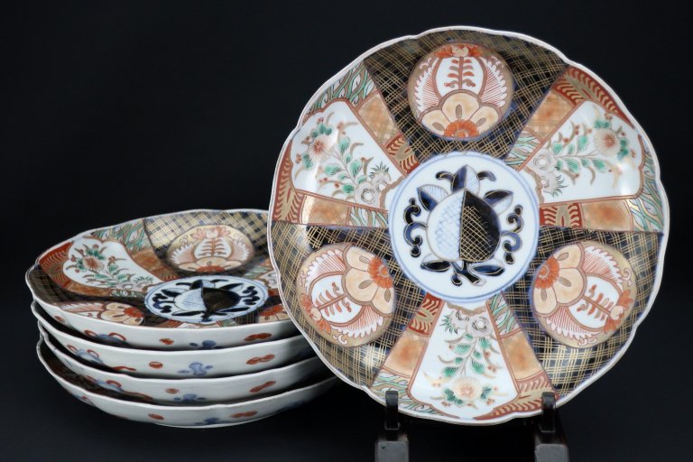 ΤƲʸ / Imari Polychrome Plates with the picture of Cherry blossoms  set of 5