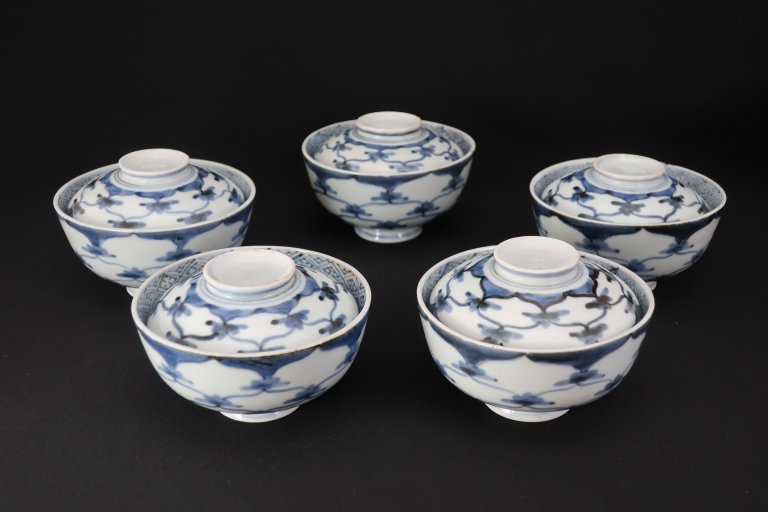 Τդʤʷʸҡ޵ / Imari Blue & White Bowls with Lids  set of 5