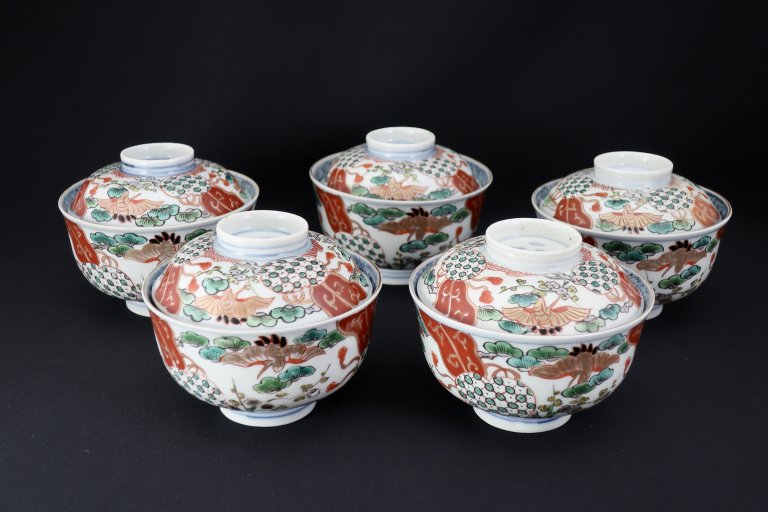 Τιʸҡ޵ / Imari Polychrome Bowls with Lids  set of 5
