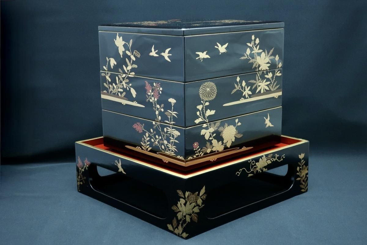 みよし漆器本舗 重箱 2段 7寸 曲げわっぱ 漆塗り くつわ型 二段