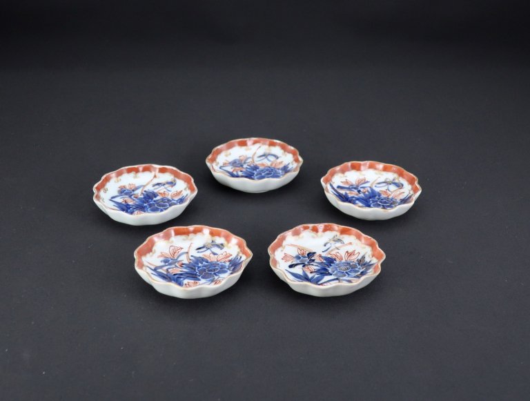 ΤðʸƦ / Imari Small Polychrome Plates with the picture of Peonies  set of 5