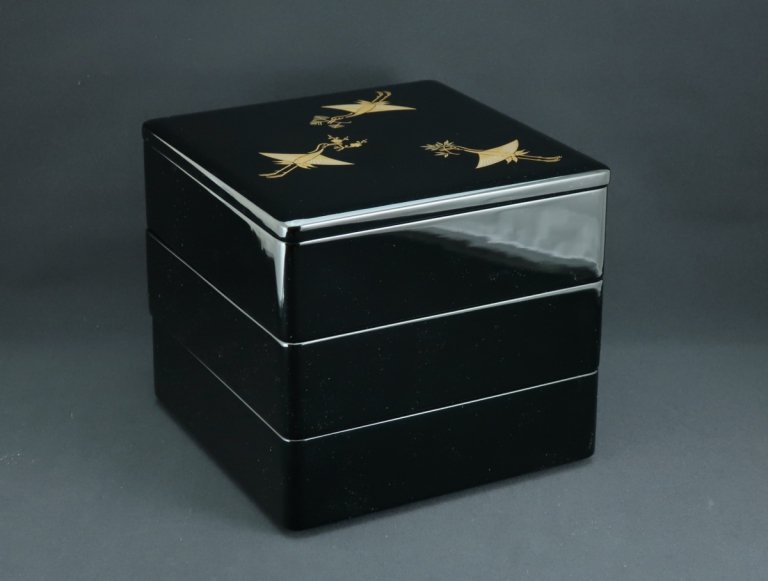 ʿ¾ɧἬȢ / Kyoto 'Zohiko' Black-lacquered 'Jubako' Food Boxes