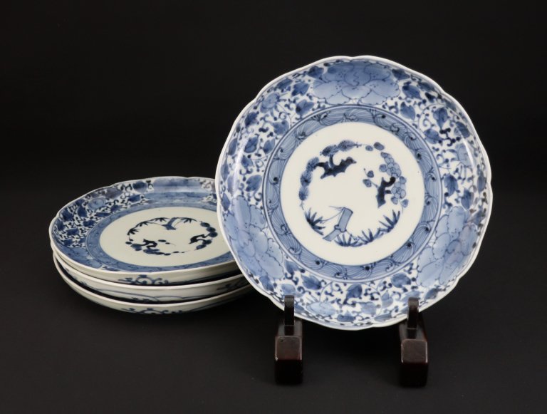 Τղðʸϻ / Imari Blue & White Plates  set of 4