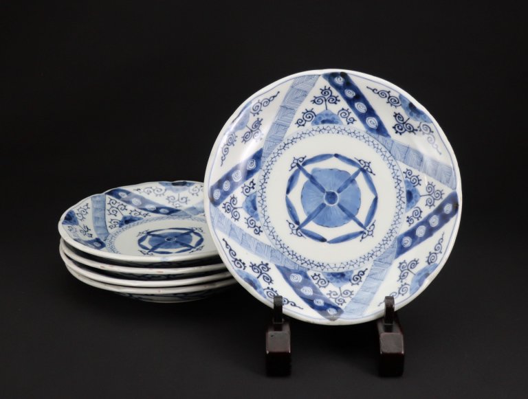 ΤϻȾ / Imari Blue & White Plates  set of 5