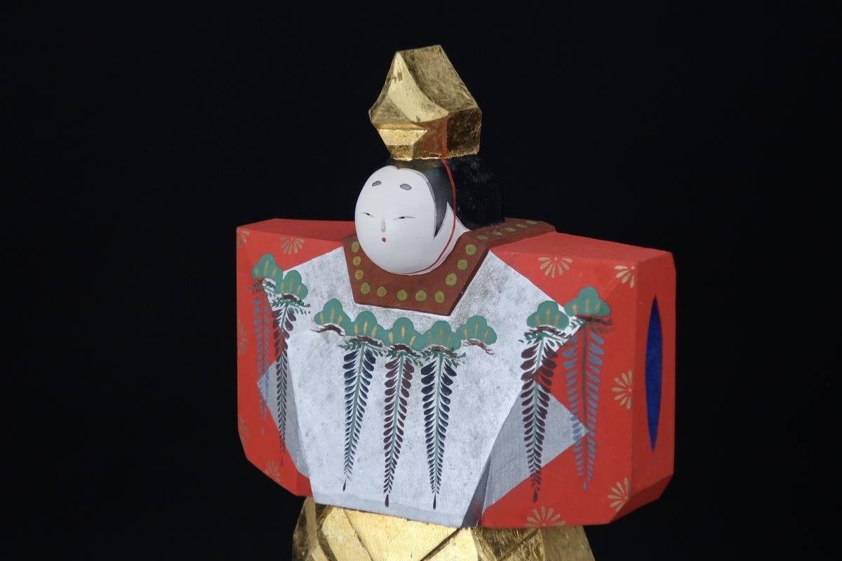 南都　松鳳作　一刀彫　雛　立雛 南都松鳳作一刀彫雛立雛