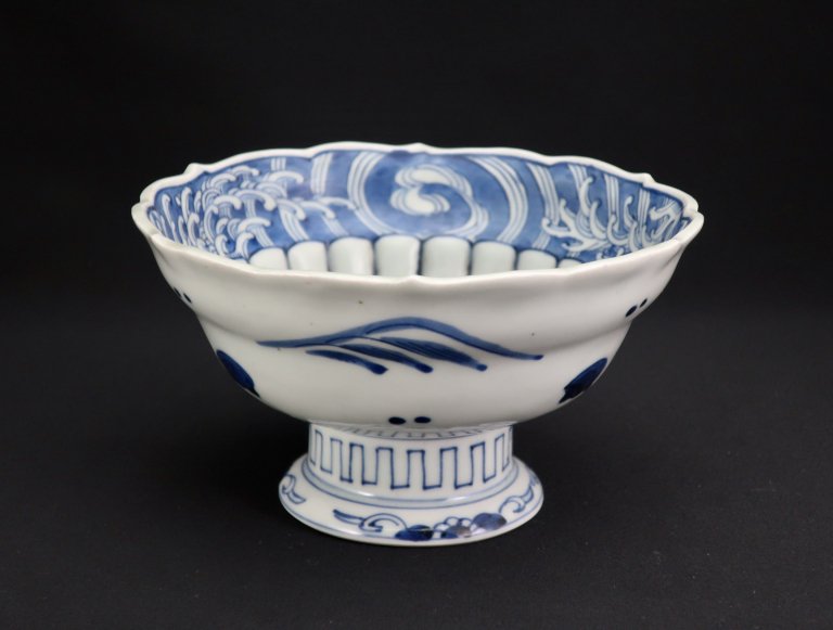 Τϰʸ / Imari Blue & White 'Haisen' Sake Cup Washing Bowl