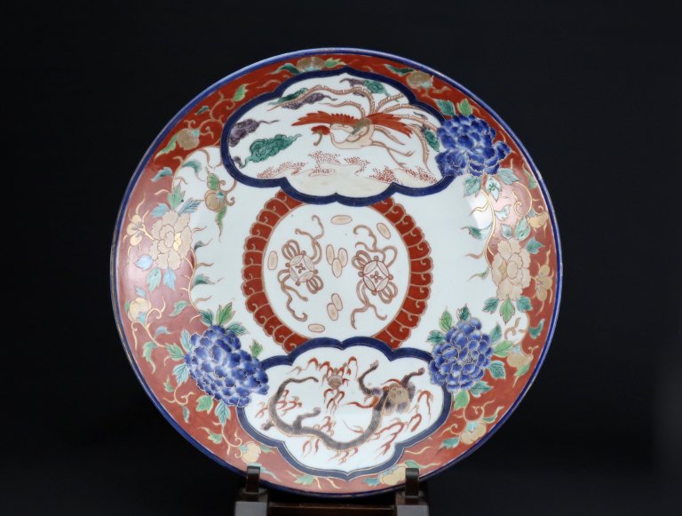 Τζ˱ʸ绮 / Imari Large Polychrome Plate with the picture of Dragon and Pheonix