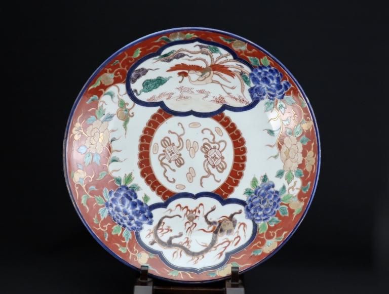 伊万里色絵龍鳳凰文大皿 / Imari Large Polychrome Plate with the picture of Dragon and Pheonix