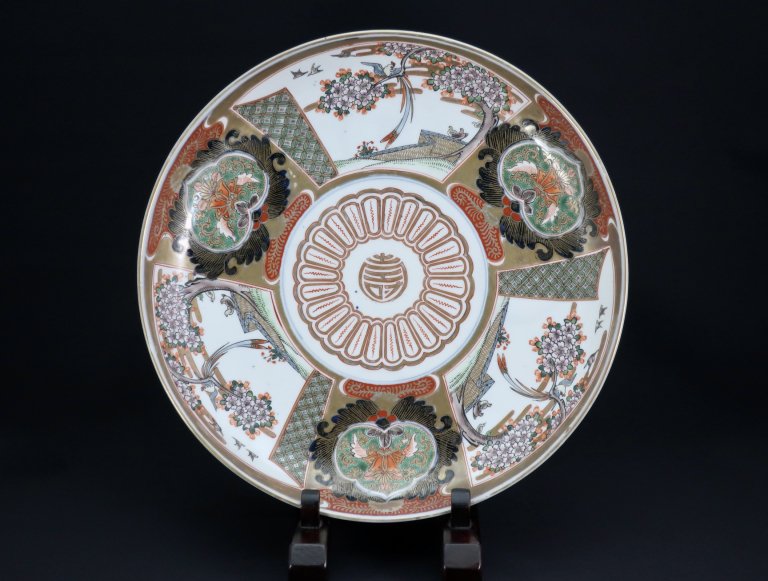 Τʸ绮 / Imari Large Polychrome Plate with the picture of  Sakura & Pheonixes