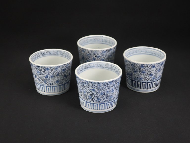 Τʸ͵ / Imari Blue & White Soba Cups  set of 4