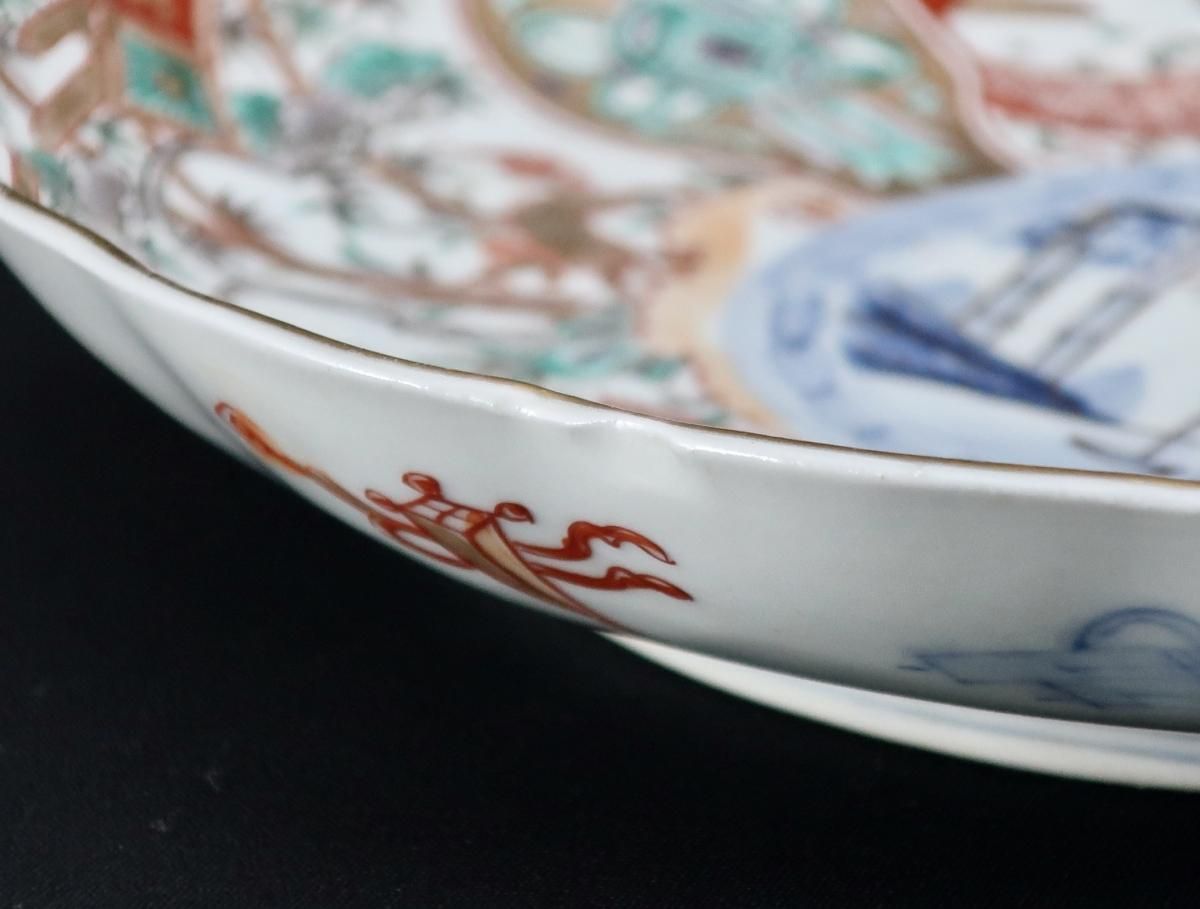 伊万里色絵雪中筍堀の図七寸皿 二枚組 / Imari Polychrome